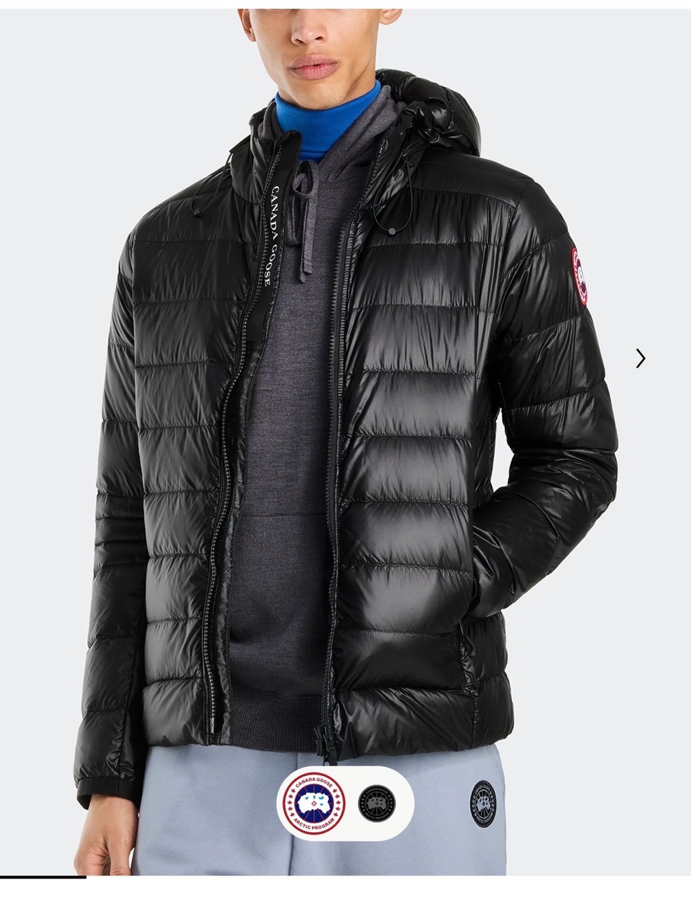 Canada Goose Men’s Black Lightweight Hooded Puffer Jacket